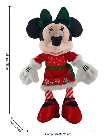 Medidas da Minnie vestido com doce na borda M - Natal Disney