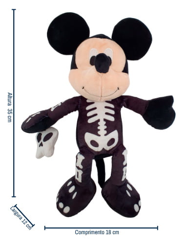 Medidas da pelúcia Mickey Halloween Esqueleto