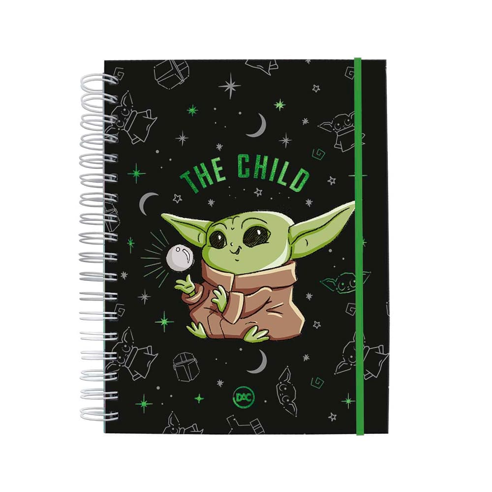 Caderno Smart Colegial Baby Yoda com folhas tira e põe