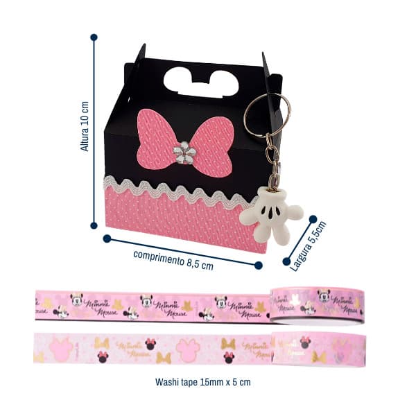 Informações do kit washi tape minnie rosa