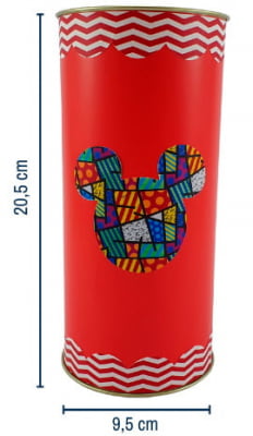 Kit escolar lata vermelha Mickey 