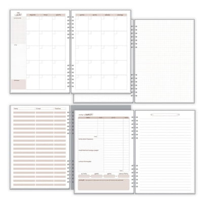 Planner compacto mensal Margaridas + lápis
